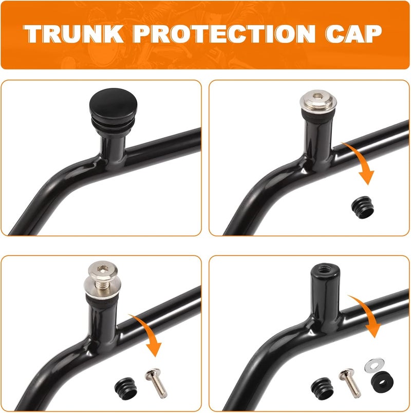 Eumti Motorcycles Air Wing Black Luggage Rack Carrier Trunk Top Rack Rail Mount Compatible with Harley Touring CVO Street Glide Electra Glide Road Glide Road King Ultra Limited 1984-2025 - Image 5